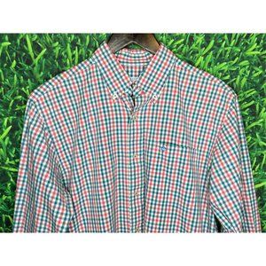 Southern Tide Long Sleeve Cotton Button Front Men's Medium Plaid Shirt